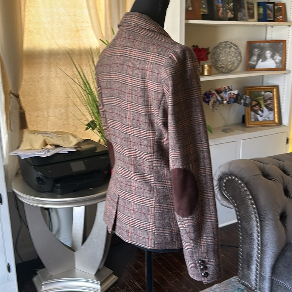 L.O.G.G. by H&M Wool blend plaid academia brown rust silky lining pockets - Picture 8 of 8